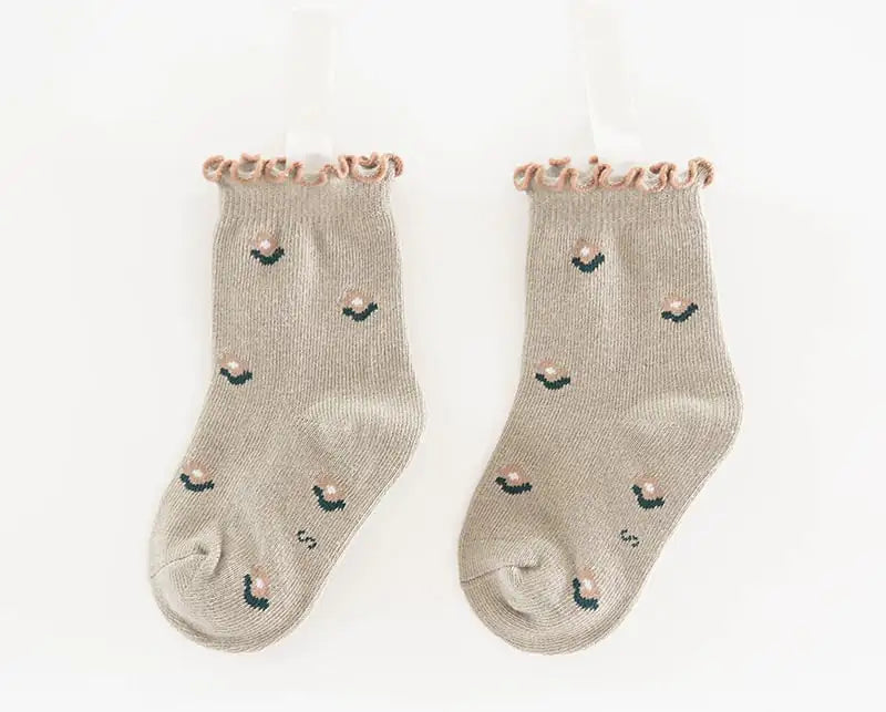 Children's Cartoon Flower Socks with Wooden Ears ITDinos®