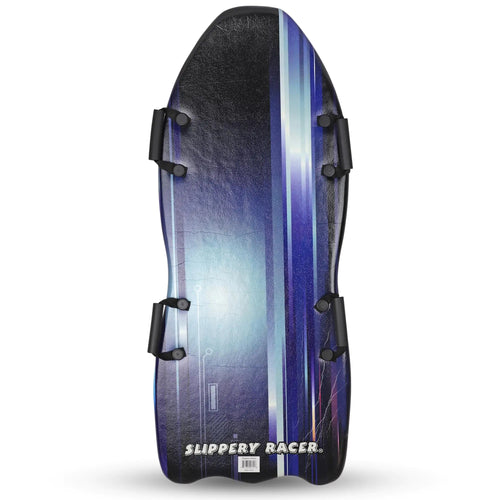 Slippery Racer Downhill Falcon Adults and Kids Foam Toboggan Snow Sled for Up to 2 Riders with Handles Midnight Hologram Blue (1 Pack) ITDinos®