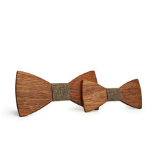 Load image into Gallery viewer, Wooden Bow Tie Set with Jacquard Fabric for Kids &amp; Men ITDinos®
