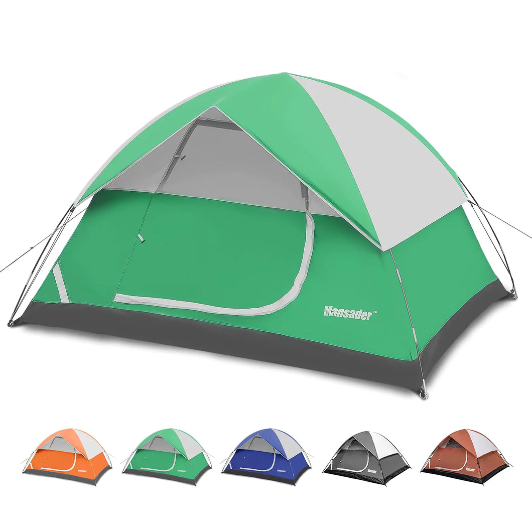 MANSADER Camping TentWaterproof 4 Person Tents for Camping Lightweight Easy Setup Outdoor Hiking Tent Backpacking Tent with Carry Bag Backpack Tent Suit for Family Beach Hiking Travel (Green) ITDinos®