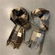 Lade das Bild in den Galerie-Viewer, Men&#39;s Thickened Cashmere Plaid Scarf for Autumn/Winter
