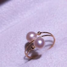 Load image into Gallery viewer, 18K Gold Elastic Pearl Ring with Natural Freshwater Pearls ITDinos®
