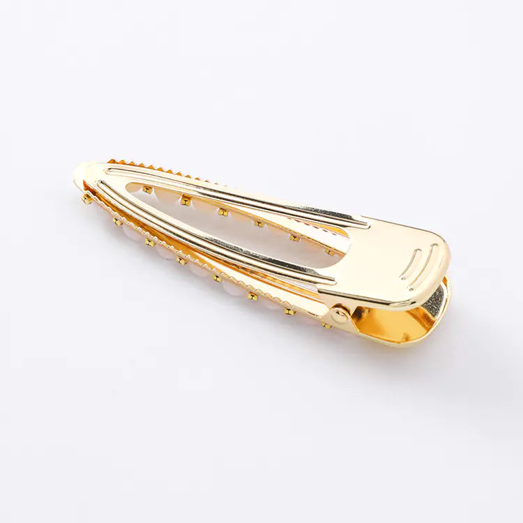 Fashion Pearl Rhinestone Triangle Hair Clip