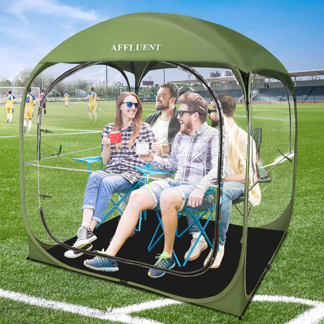 AFFLUENT Sports Tent Pop Up Shelter with Removable Top and Sealed Floor Instant Tent Shelter 2-6 Person Outdoor Bubble Transparent Weatherproof Tent for Watching Sports Soccer Rugby and Camping ITDinos®