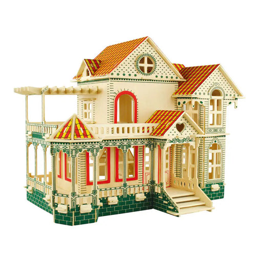 3D Wooden Puzzle of Hawaiian Villa Intelligence Toy ITDinos®