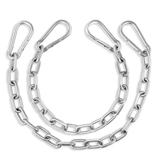 Load image into Gallery viewer, 2 Pack Punching Bag Chain Heavy Duty Hanging Swing Chain with 4 Carabiners 550LB Capacity Hammock Hardware Kit for Punching Bags Swing Chairs Hammocks Trapeze Yoga Indoor &amp; Outdoor Gym ITDinos®
