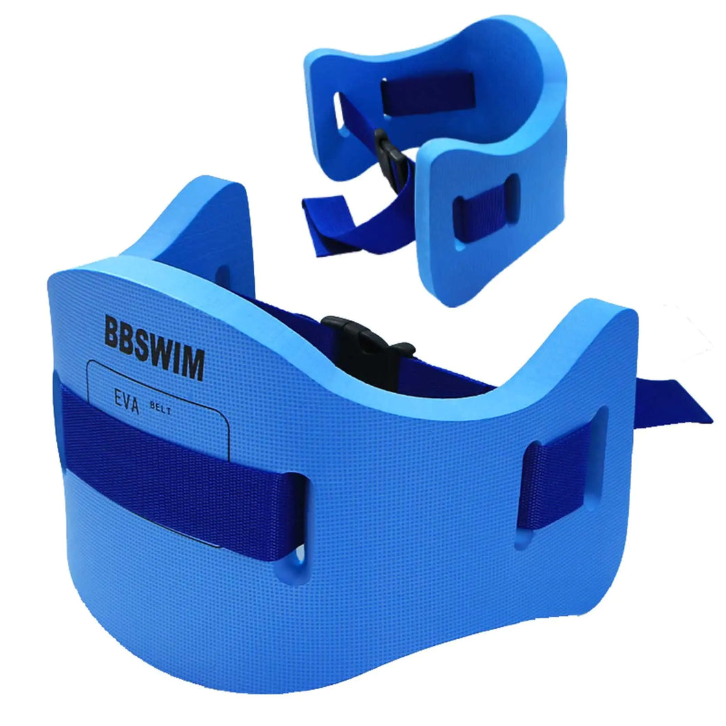 EVA Swimming Floatation Exercise Belt Adjustable Swim Training Equipment Belt Outdoor Swim Training Tools for Adult and Kids (Size M - Blue - 1PC)