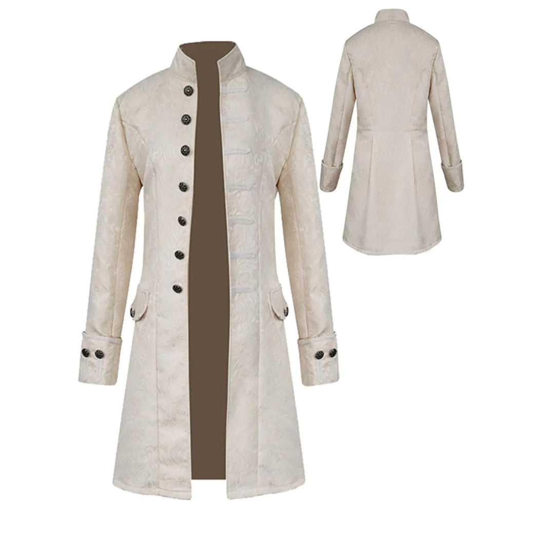 Men's Gothic White Tailcoat - Victorian Steampunk Jacket