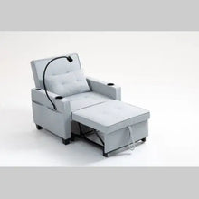 Load image into Gallery viewer, Futon Chair Bed Convertible Chair 3-in-1 Pull Out Sleeper Chair Beds With USB Ports,Wear-resistant And Anti-scratch, Armchair Bed Sleeper For Living Room,Grey. ITDinos®
