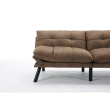 Load image into Gallery viewer, Leatehr Feeling Brown Convertible Folding Modern Sofa Bed ITDinos®

