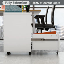 Lade das Bild in den Galerie-Viewer, 3 Drawer Mobile File Cabinet With Lock, Under Desk Metal Filing Cabinet For Office,Home,A4 Legal Letter Size, Fully Assembled White ITDinos®
