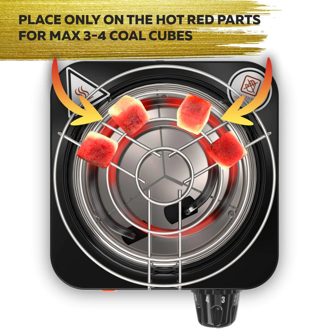 Coal Burner for Hookah Cubes 500W with Grid Black Heat Hookah Burner Electric ITDinos®