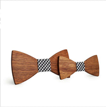 Load image into Gallery viewer, Wooden Bow Tie Set with Jacquard Fabric for Kids &amp; Men ITDinos®
