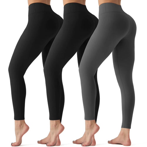 3 Pack Leggings for WomenButt Lift High Waisted Tummy Control Workout No See-Through Yoga Pants Reg & Plus Size ITDinos®