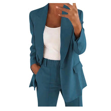 Load image into Gallery viewer, 2 Piece Suit Sets for Women 2 Piece Blazer Sets Women Trendy 2024 Workout Outfits Plus Size Business Casual Pant Suit Set Dressy Pants Suits Work Two Piece Sets for Women Blue ITDinos®
