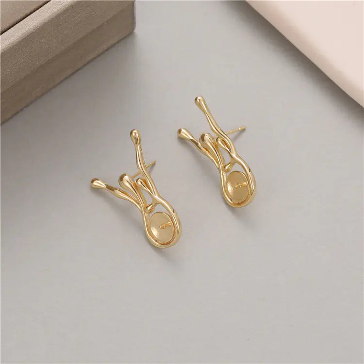 14K Gold Plated DIY Pearl Drop Earrings Wholesale ITDinos®