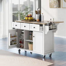 Load image into Gallery viewer, Kitchen Trolley With Rubberwood Folding Leaf Countertops ITDinos®

