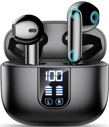 Kopfhörer Kabellos Bluetooth 5.4 In Ear Kopfhörer mit 6 ENC Noise Cancelling Mic 2024 Neue Wireless Earbuds HIFI Stereo Digitale LED-Anzeige IP7 Wasserdicht 35 Std. Spielzeit USB-C Ohrhörer Tiefbass ITDinos®
