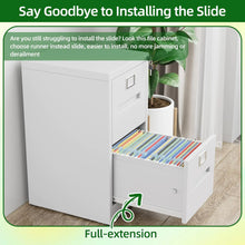 Lade das Bild in den Galerie-Viewer, 2 Drawer File Cabinet, Metal Vertical Filing Storage Cabinet With Lock, A4 Legal Letter Size,Home Office,Assembly Required,White ITDinos®
