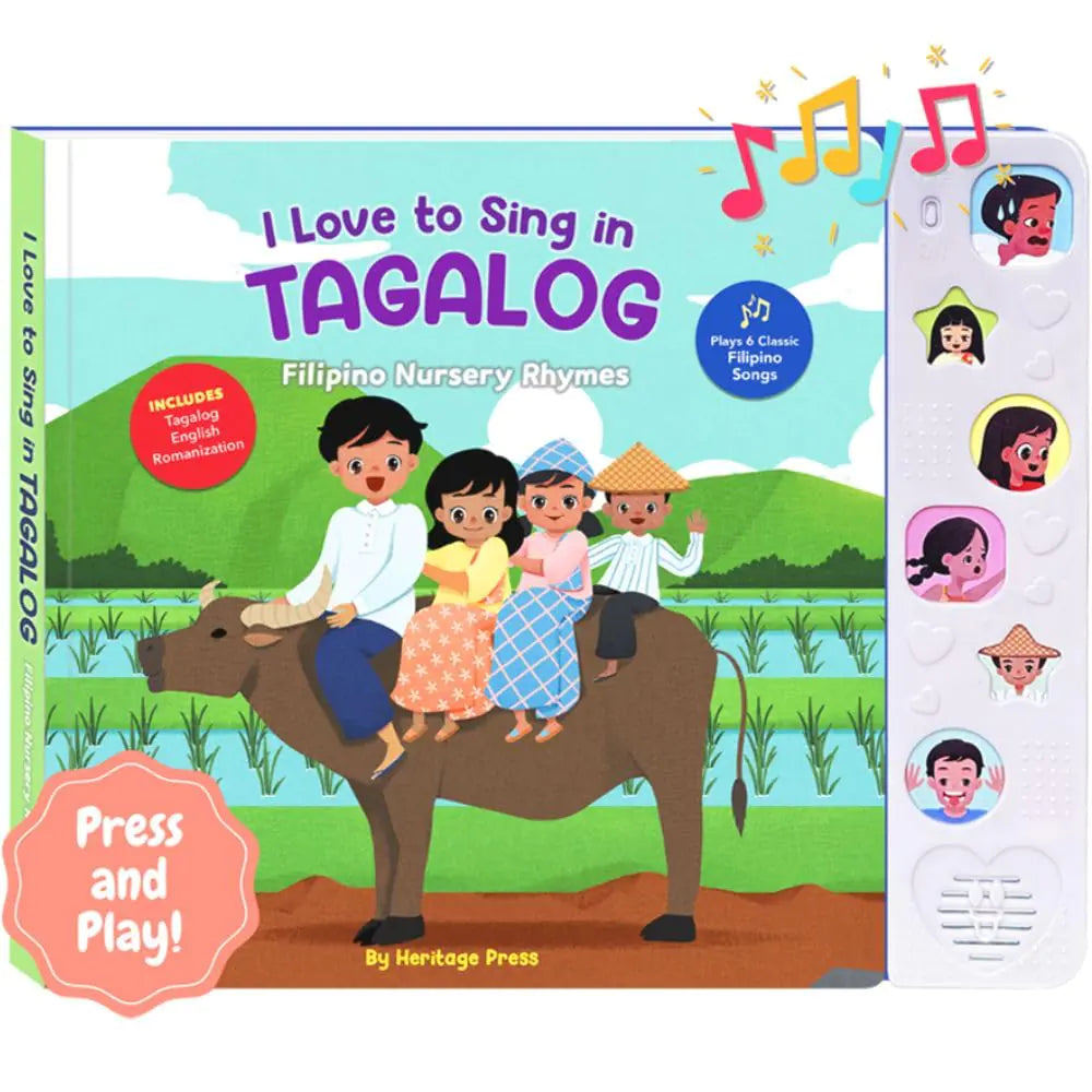 Heritage Kids Press I Love to Sing in Tagalog Musical Baby Sound Books for Toddlers 1-3 Tagalog Baby Books Tagalog Books for Children Interactive Songbook Filipino Baby Book (Nursery Rhymes) ITDinos®