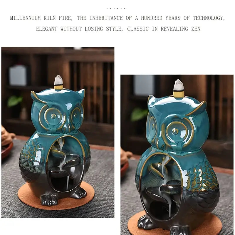 20pcs Backflow Incense Cones with Owl Ceramic Burner ITDinos®