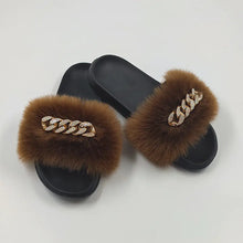 Load image into Gallery viewer, Luxe Faux Fox Fur Slippers
