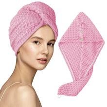Load image into Gallery viewer, MaopaoBeauty Microfiber Waffle Weave Hair Towel Hair Wrap Towel for Women and Girls Quick Dry Super Absorbent Hair Towels for Long Curly &amp; Thick Hair ITDinos®
