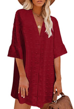 Load image into Gallery viewer, ELESOL Womens Swimsuit Cover Ups Beach Button Down Shirt Dress Summer Beachwear Lightweight Bikini Swimwear Coverup ITDinos®
