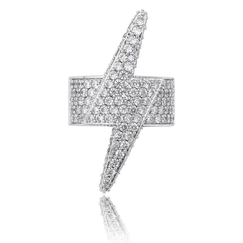 Exaggerated Lightning Ring with Zircon Stones ITDinos®