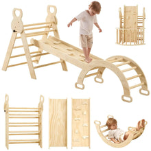 Load image into Gallery viewer, LVHERO 7 in 1 Pikler Triangle Set Foldable Toddler Baby Climbing Toys Wooden Montessori Climbing Set Baby Climber Indoor Playground Jungle Gym for Toddlers Montessori Toys ITDinos®
