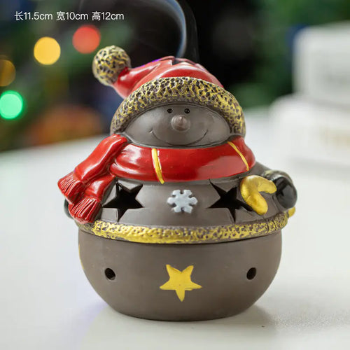 Ceramic Christmas Santa Snowman Incense Burner ITDinos®