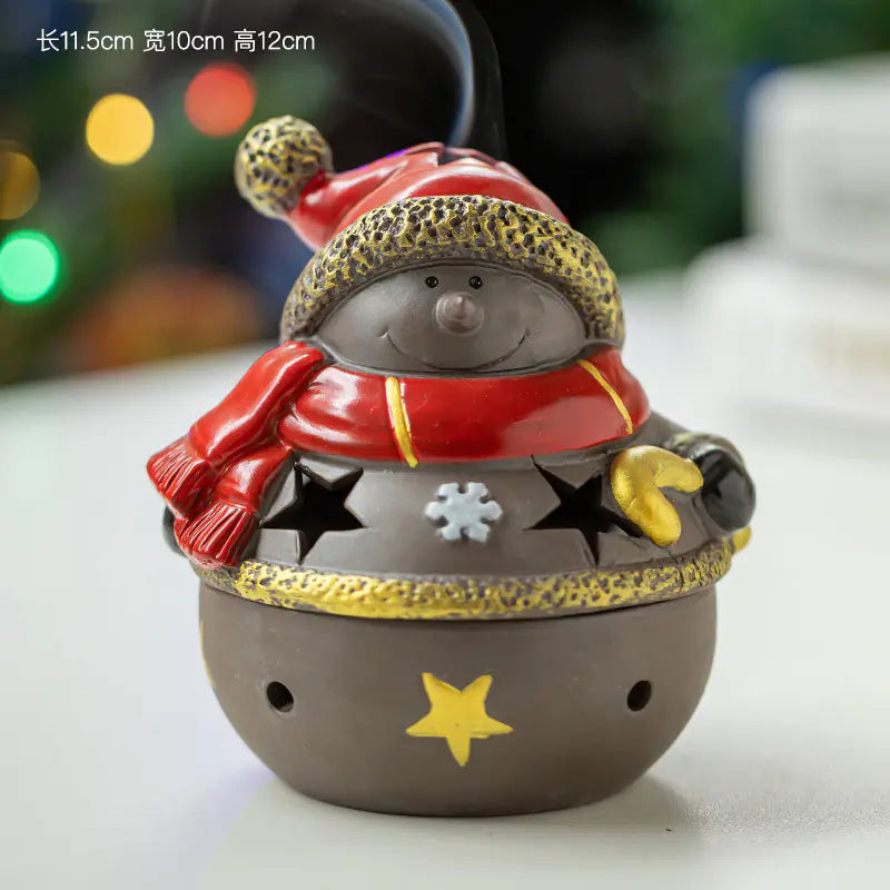 Ceramic Christmas Santa Snowman Incense Burner ITDinos®