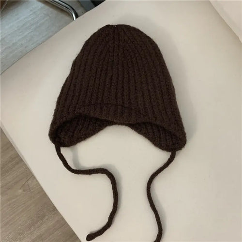 Knitted Wool Hat with Ear Protection in Green ITDinos®