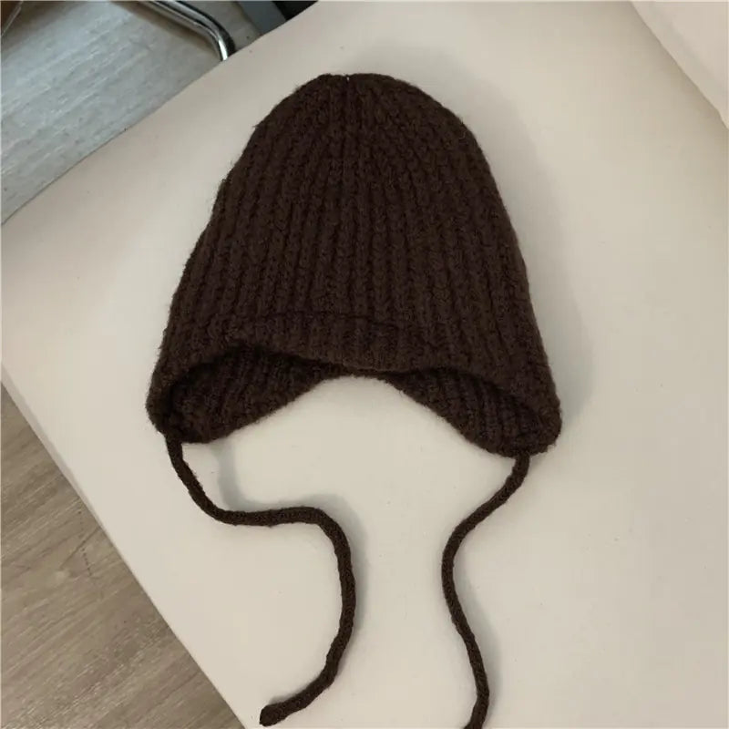 Knitted Wool Hat with Ear Protection in Green ITDinos®