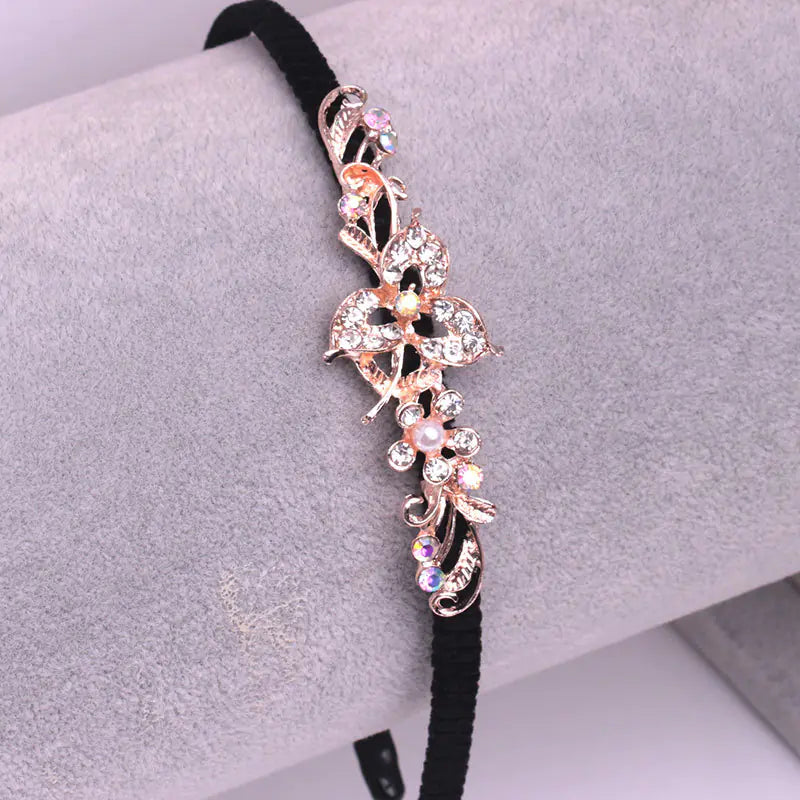 Butterfly Hair Band with Rhinestone Clips