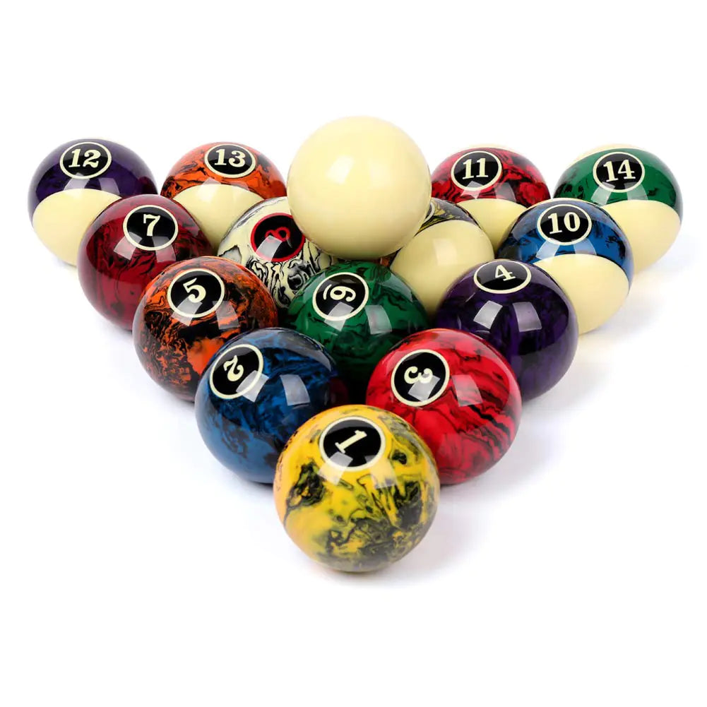 CUPPA Professional Pool Balls/Billiard Balls Set Complete 16 Balls for Pool Tables (Dark Style) ITDinos®