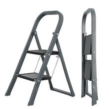 Lade das Bild in den Galerie-Viewer, 2 Step Ladder, Step Stool For Adults, Folding Step Stool With Wide Anti-Slip Pedal, Sturdy Steel Ladder
