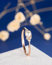 Load image into Gallery viewer, 18K Rose Gold Plated Pearl Ring ITDinos®

