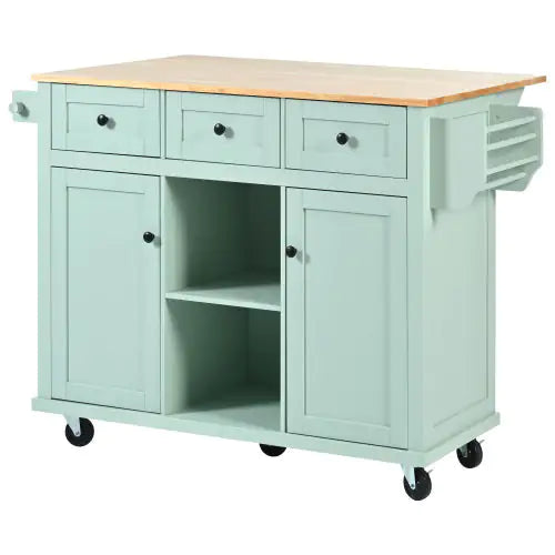 Kitchen Trolley With Rubberwood Folding Leaf Countertops ITDinos®