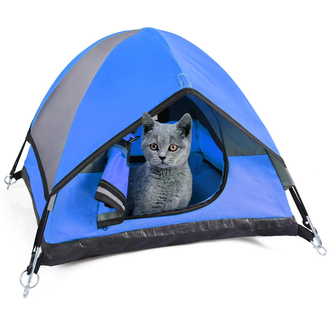 Cat Camping Tent Cat Tent Bed Pet Tent for Indoor Cat and Small Dog Mini Tent (Blue 21 x 21 x 14 Inches) ITDinos®