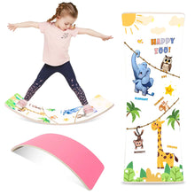 Load image into Gallery viewer, Balance Board for Kids Adult 35inch Wobble Balance Board Balance Trainer With Anti-slip Felt Pads Animal Prints Suitable for Home Office Teeter Popper Rocker Board Open Ended Toys (Pink) ITDinos®
