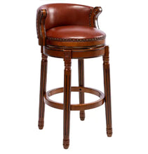 Load image into Gallery viewer, Cowhide Wooden Bar Stool
