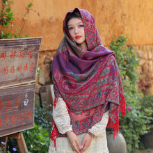 Lade das Bild in den Galerie-Viewer, Women&#39;s Office Nap Shawl Vintage Scarf with Fringe
