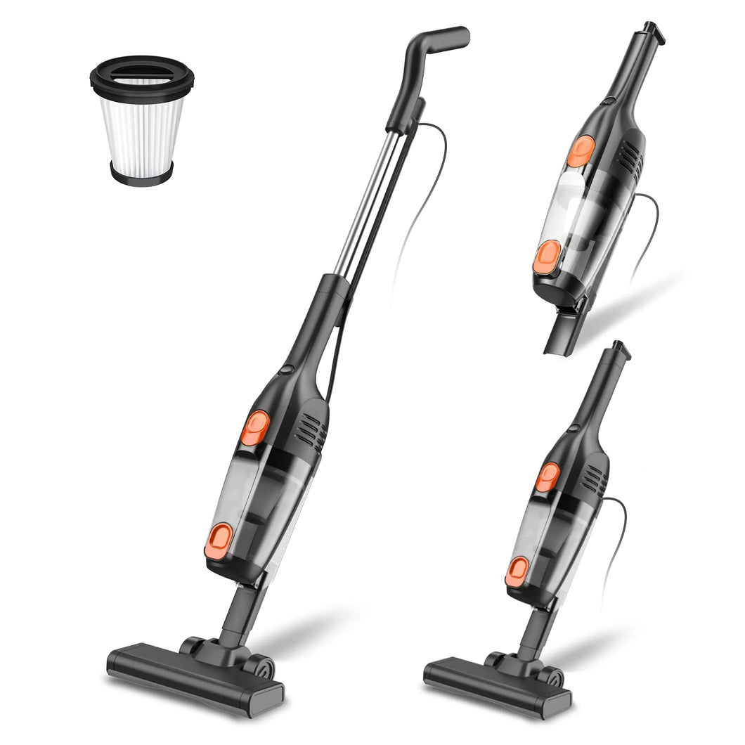 Corded Stick Vacuum Cleaner 20000pa Powerful Suction Stick Vacuum with 16Ft Cord 2 in 1 Lightweight Vacuum Cleaner for Hard Floor Pet Hair - Orange ITDinos®