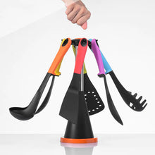 Load image into Gallery viewer, Rainbow Nylon Kitchen Utensil Set of 7, Non-Stick ITDinos®

