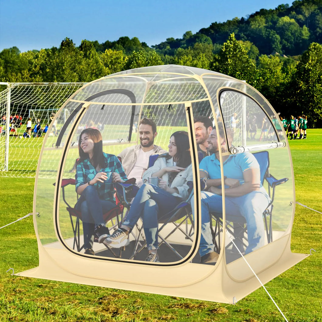 Goplus Sports Tent Instant Pop up Tent Weatherproof Shelter Portable & Foldable Outdoor Clear View Bubble Tent w/Carrying Bag Floor Mat Watch Sports Events Camping (5-6 Person 6 x 6 ft) ITDinos®