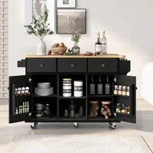 Load image into Gallery viewer, Kitchen Trolley With Rubberwood Folding Leaf Countertops ITDinos®
