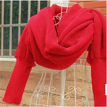 Lade das Bild in den Galerie-Viewer, Knitted Yarn Scarf with Sleeves and Shawl Design
