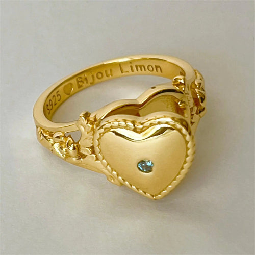 Heart-Shaped Peach Ring for Proposal and Memorial ITDinos®