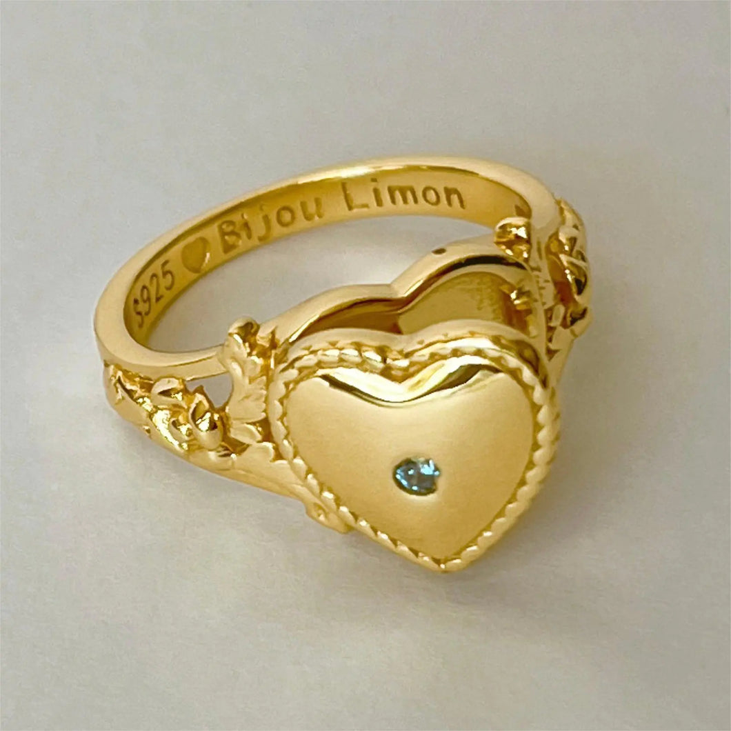 Heart-Shaped Peach Ring for Proposal and Memorial ITDinos®